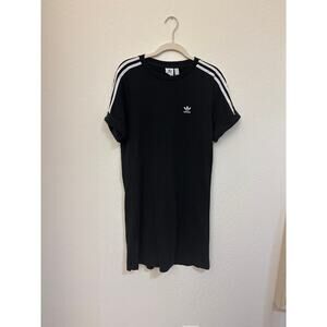 Women’s Black Adidas Trefoil T-shirt Dress - Size XS